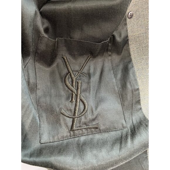 Yves Saint Laurent Double Breasted Overcoat in Green - Picture 2 of 5